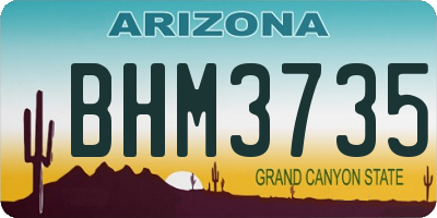 AZ license plate BHM3735