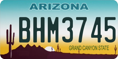 AZ license plate BHM3745