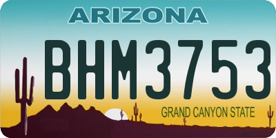 AZ license plate BHM3753