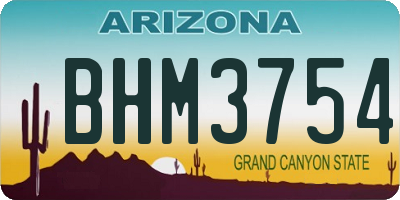AZ license plate BHM3754