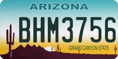 AZ license plate BHM3756