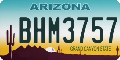 AZ license plate BHM3757