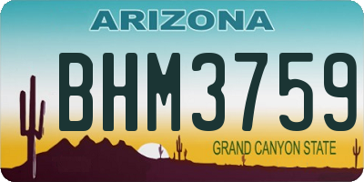AZ license plate BHM3759