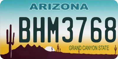 AZ license plate BHM3768