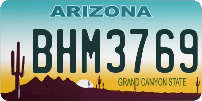 AZ license plate BHM3769