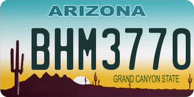AZ license plate BHM3770