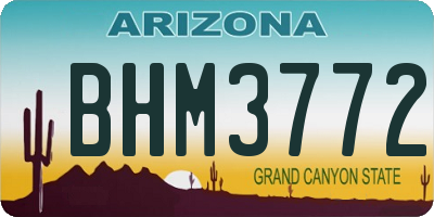 AZ license plate BHM3772