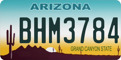 AZ license plate BHM3784