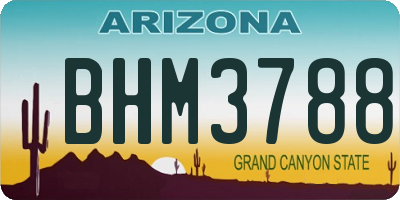AZ license plate BHM3788