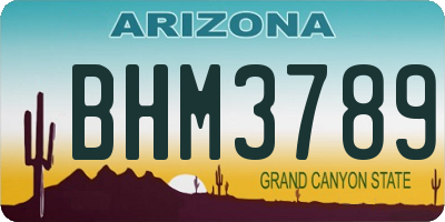 AZ license plate BHM3789