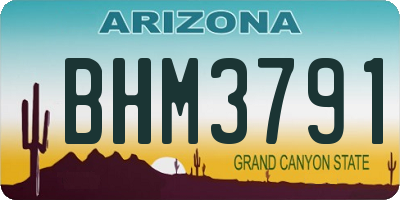 AZ license plate BHM3791