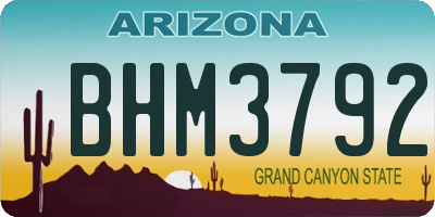 AZ license plate BHM3792