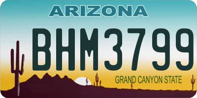 AZ license plate BHM3799