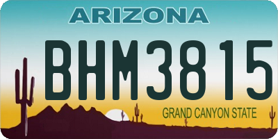 AZ license plate BHM3815