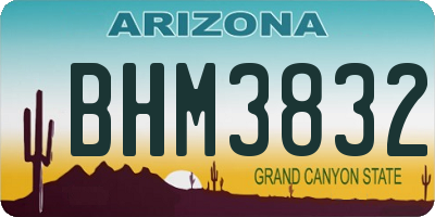 AZ license plate BHM3832