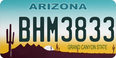 AZ license plate BHM3833