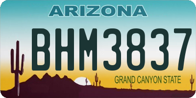 AZ license plate BHM3837