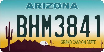AZ license plate BHM3841
