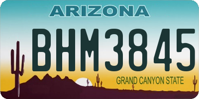 AZ license plate BHM3845