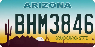 AZ license plate BHM3846