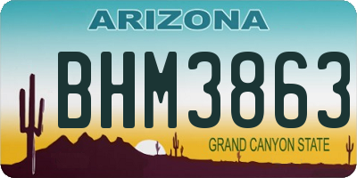 AZ license plate BHM3863