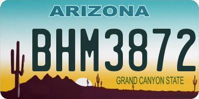 AZ license plate BHM3872