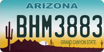 AZ license plate BHM3883