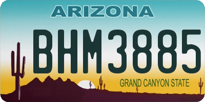 AZ license plate BHM3885