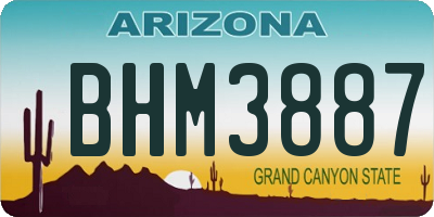 AZ license plate BHM3887
