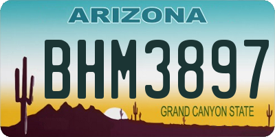 AZ license plate BHM3897