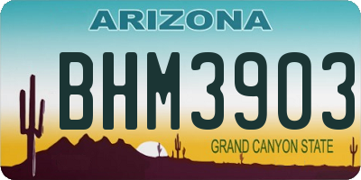 AZ license plate BHM3903