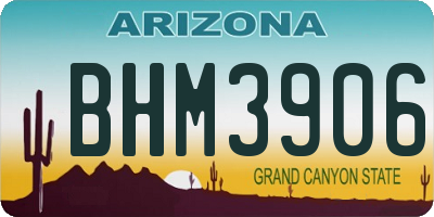 AZ license plate BHM3906