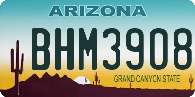AZ license plate BHM3908