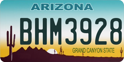 AZ license plate BHM3928