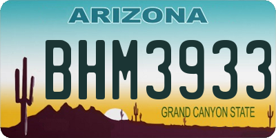 AZ license plate BHM3933