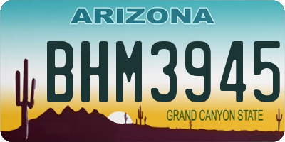 AZ license plate BHM3945