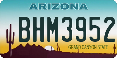 AZ license plate BHM3952