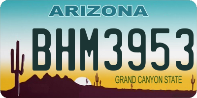 AZ license plate BHM3953
