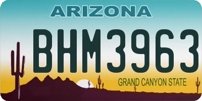 AZ license plate BHM3963
