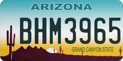 AZ license plate BHM3965