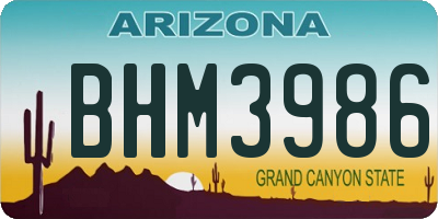 AZ license plate BHM3986