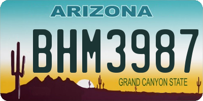 AZ license plate BHM3987