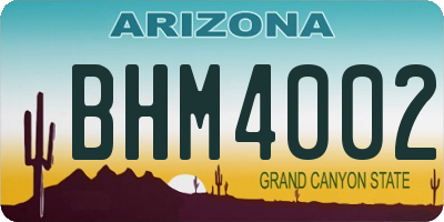 AZ license plate BHM4002