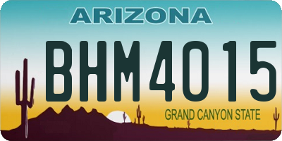 AZ license plate BHM4015