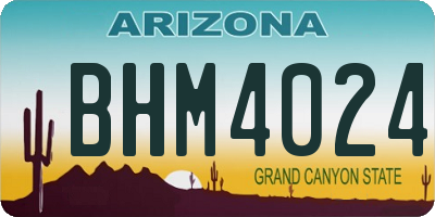 AZ license plate BHM4024