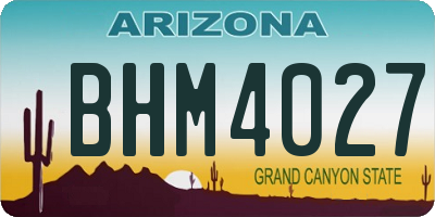 AZ license plate BHM4027