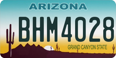AZ license plate BHM4028