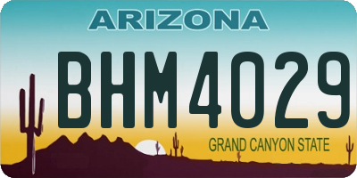 AZ license plate BHM4029