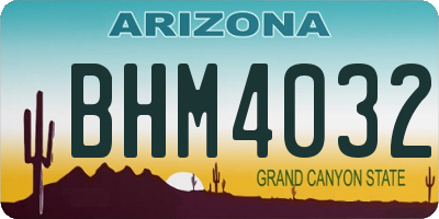 AZ license plate BHM4032
