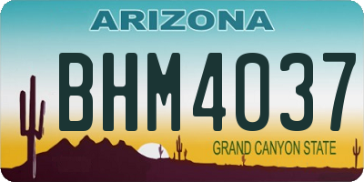 AZ license plate BHM4037